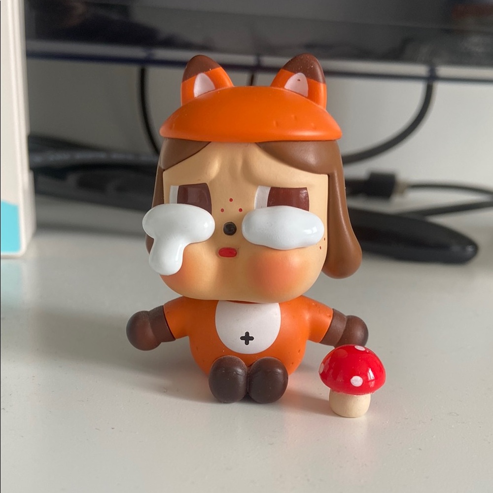 Cute Fox Cry Baby Figure with Mushroom Accessory (POP MART)